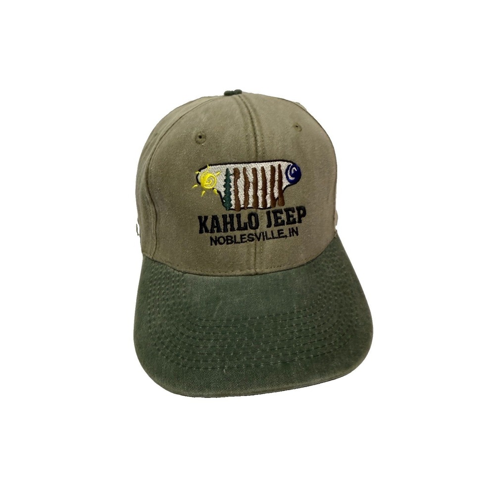 Vtg Legacy Jeep Life Green/Tan Trucker Hat Mesh Back Adjustable Snapback
